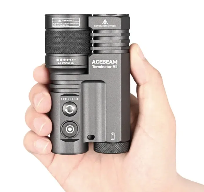 Acebeam Terminator M1 Dual LEP and LED Zoomable Rechargeable Flashlight