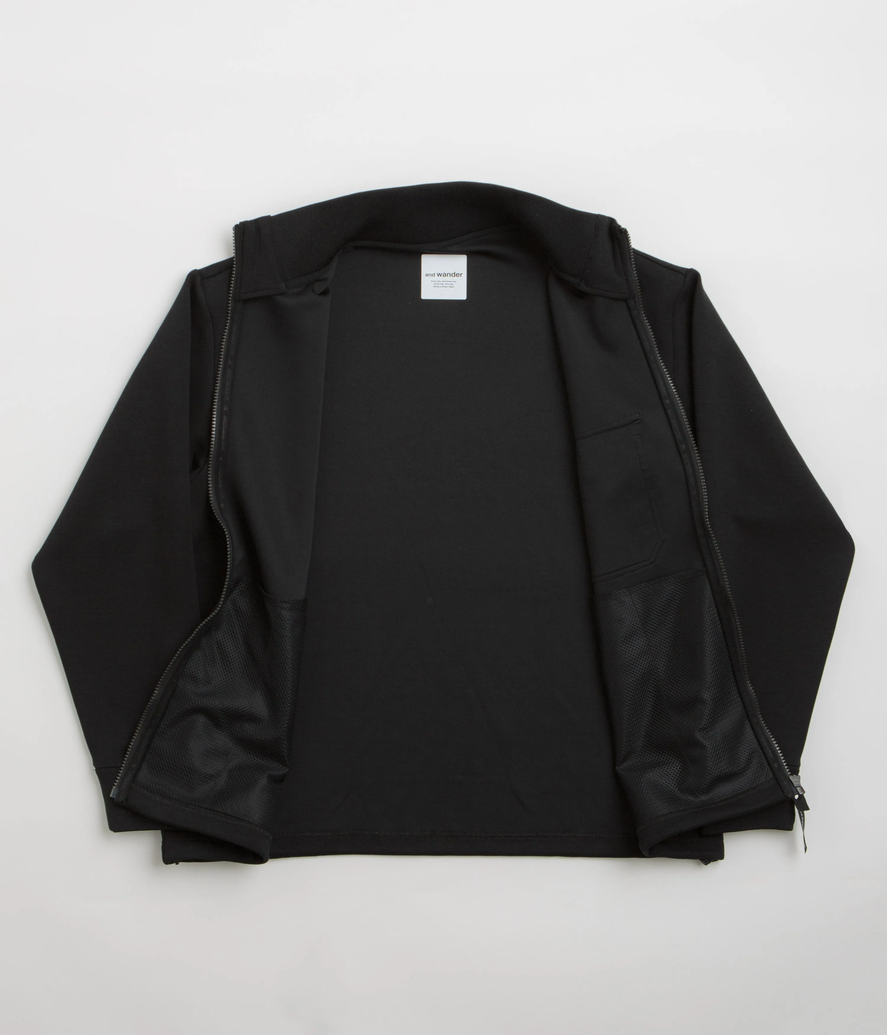 and wander Airly Warm Full Zip Fleece - Black