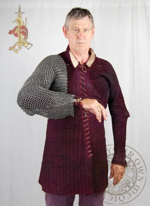 Chainmail Sleeves with Parital Chest - Flat Ring Round Rivet (9mm 17g) XL/XXL size
