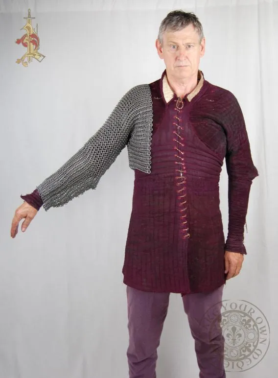 Chainmail Sleeves with Parital Chest - Flat Ring Round Rivet (9mm 17g) XL/XXL size