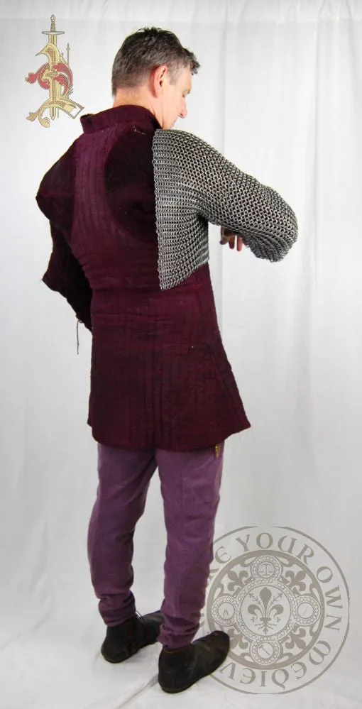 Chainmail Sleeves with Parital Chest - Flat Ring Round Rivet (9mm 17g) XL/XXL size
