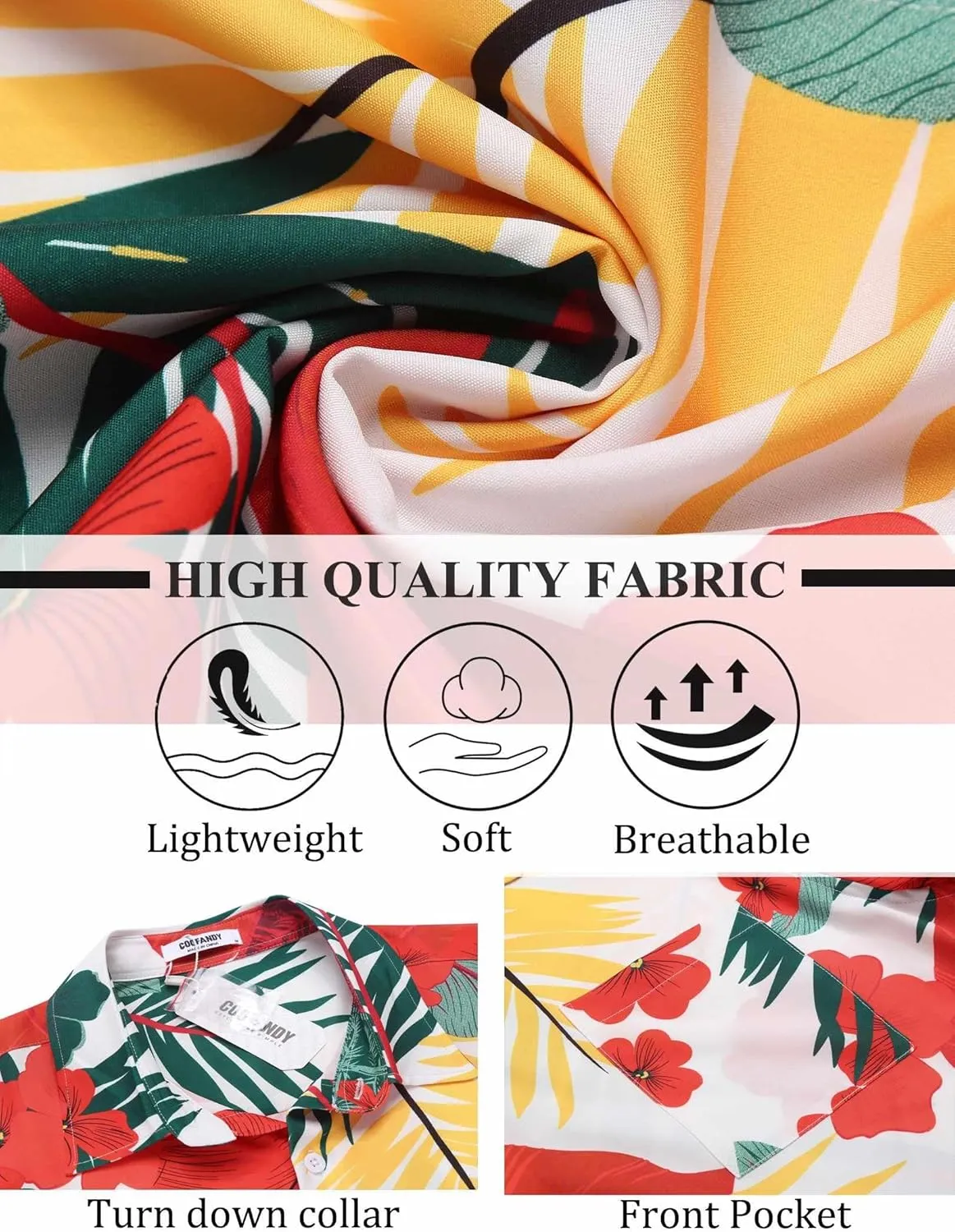 COOFANDY Mens Hawaiian Shirt Short Sleeve Button Down Shirts Tropical Summer Beach Shirts Casual Floral Aloha Shirts