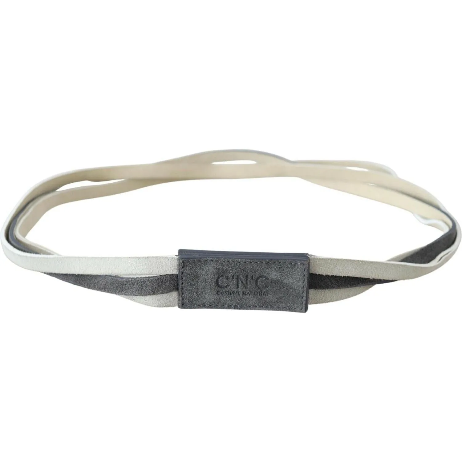 Costume National Chic White Leather Logo Belt