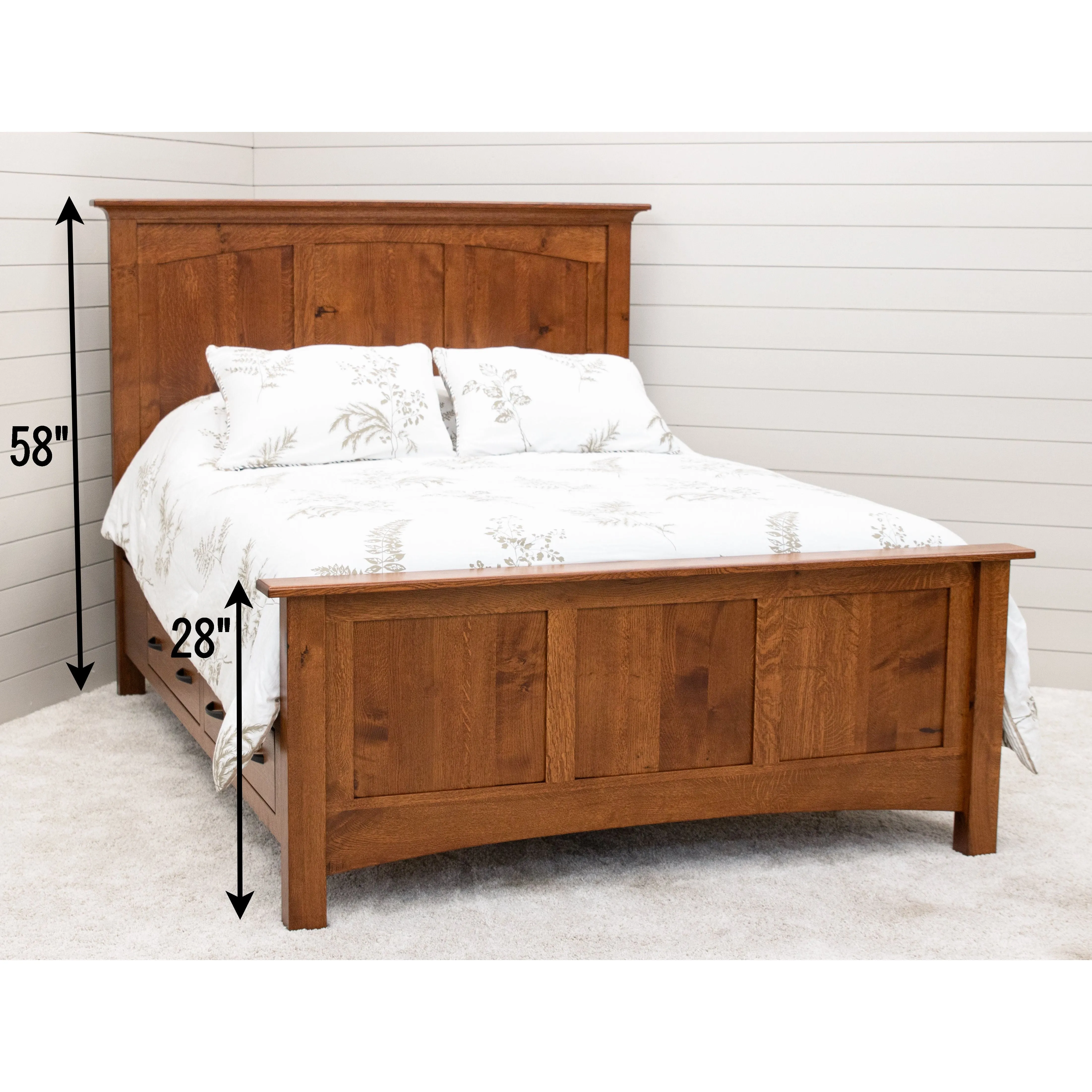 DCF Mission Wood Panel Storage Platform Bed
