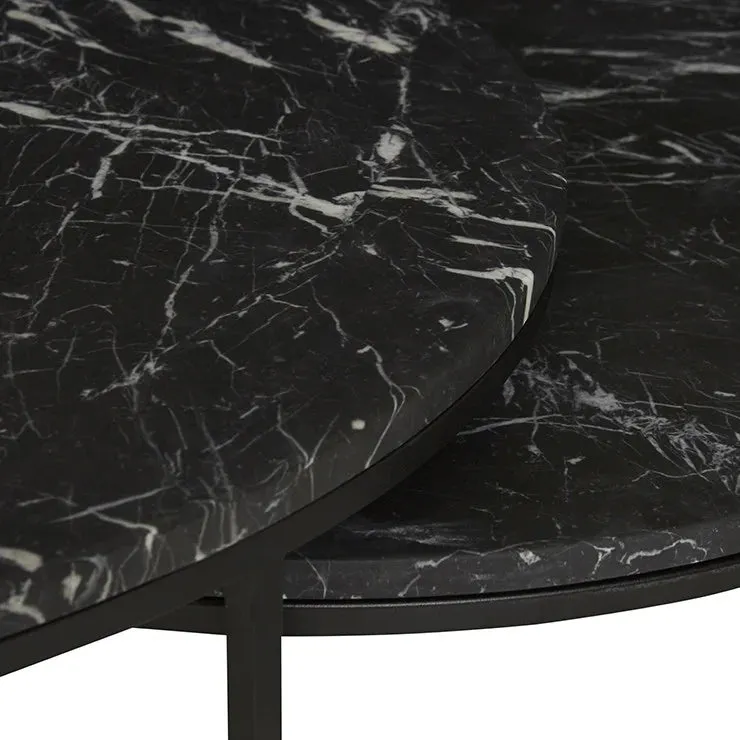 Elle Round Black Marble Nest