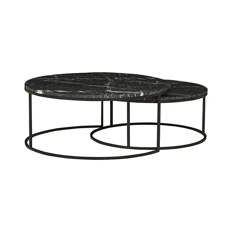 Elle Round Black Marble Nest