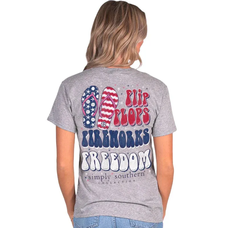Flip Flops, Fireworks, Freedom Simply Southern T-Shirt YOUTH