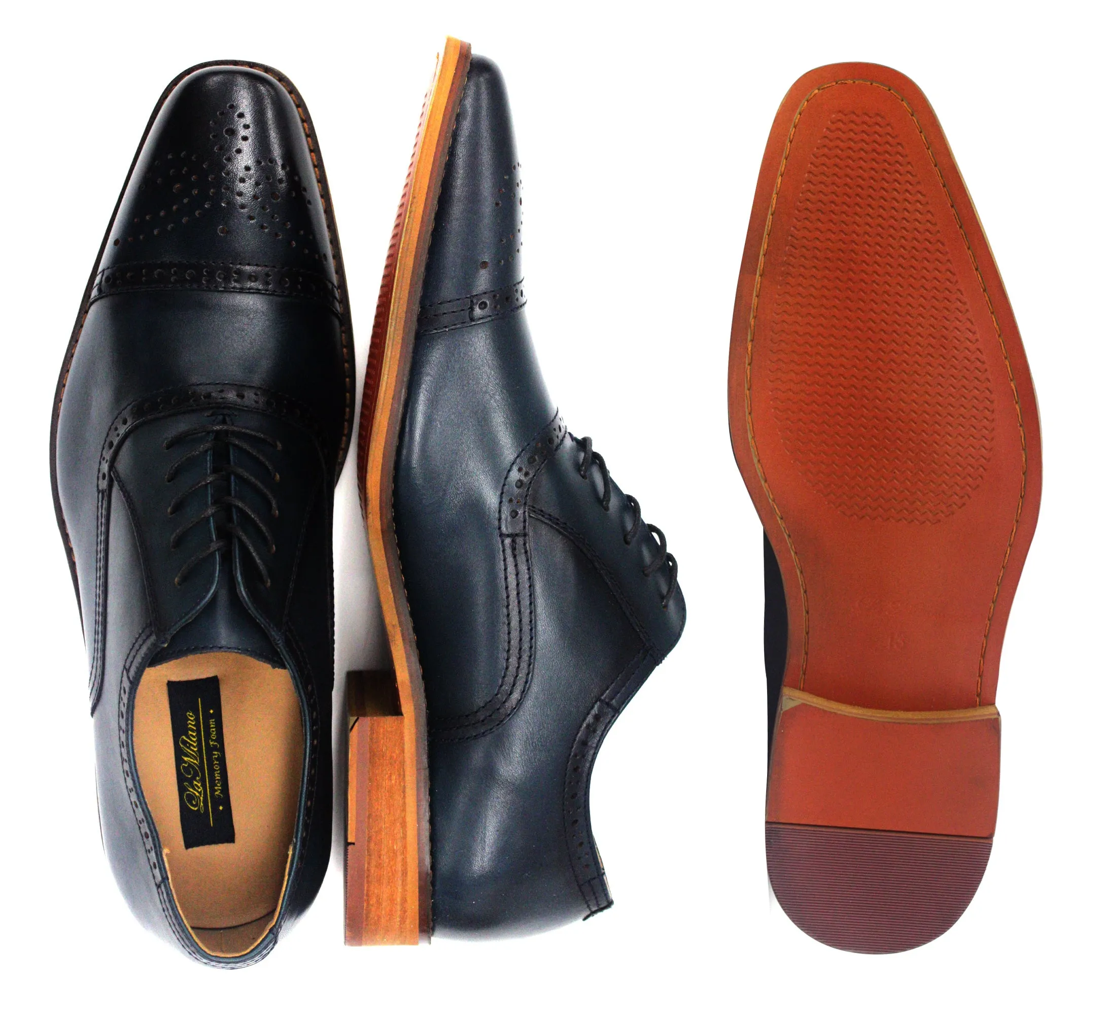 LA MILANO,CAP TOE-LACE UP-SHOES-A11873-NAVY