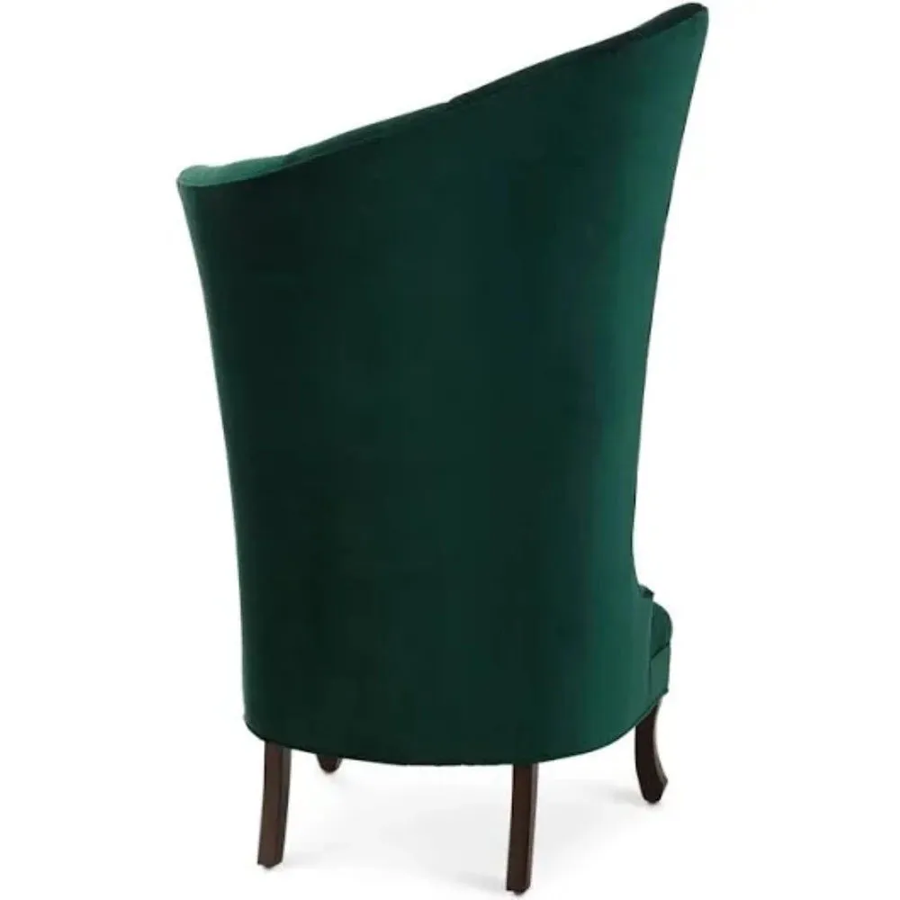 Navy Button-Tufted Wingback Chair In Green