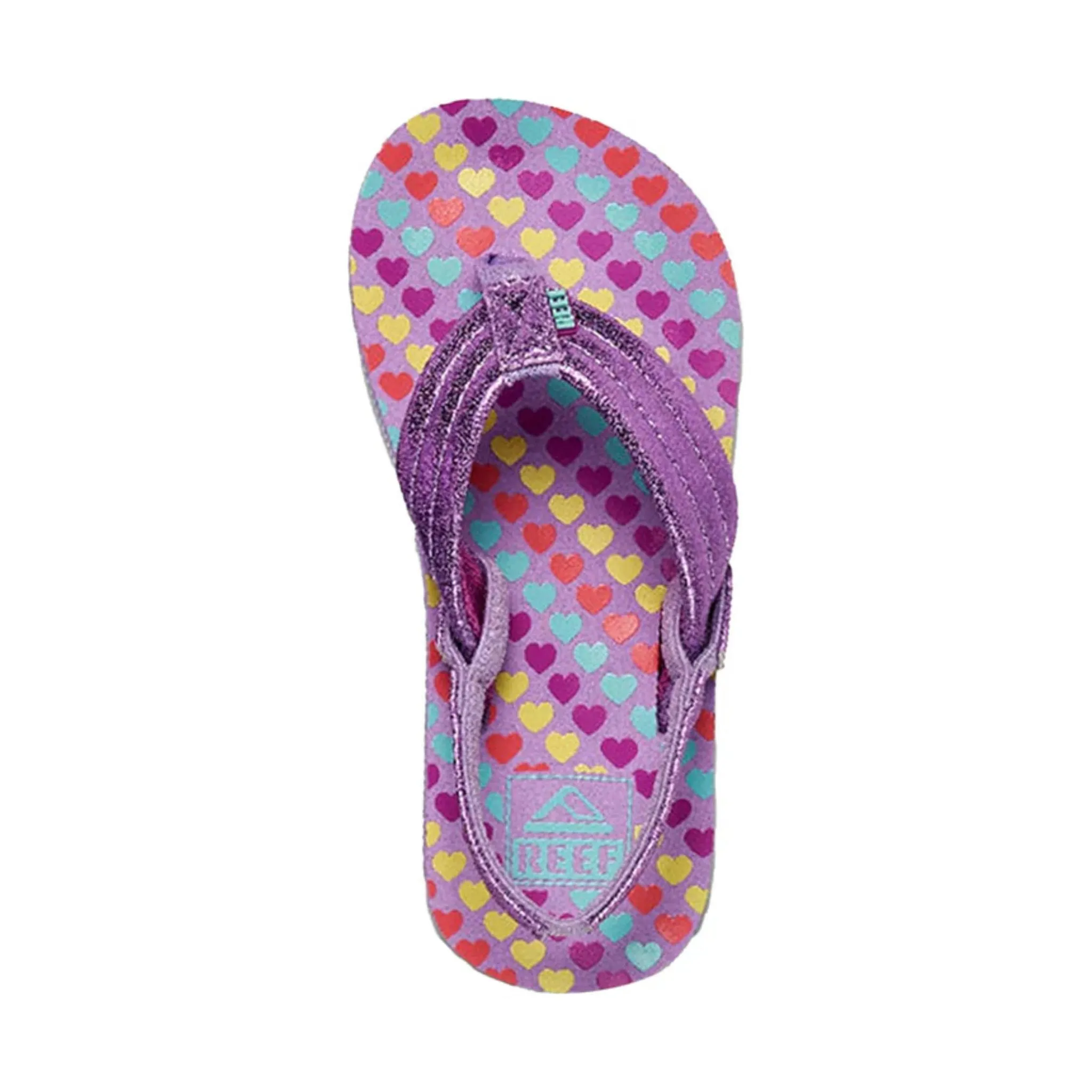 Reef Kids' Little Ahi Flip Flop - Lavender Hearts