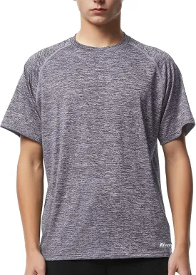 Riverruns Fishing Shirt for Men Short Sleeve UPF 50  Sun Protection Swim T-Shirt Rash Guard Water Beach Tee