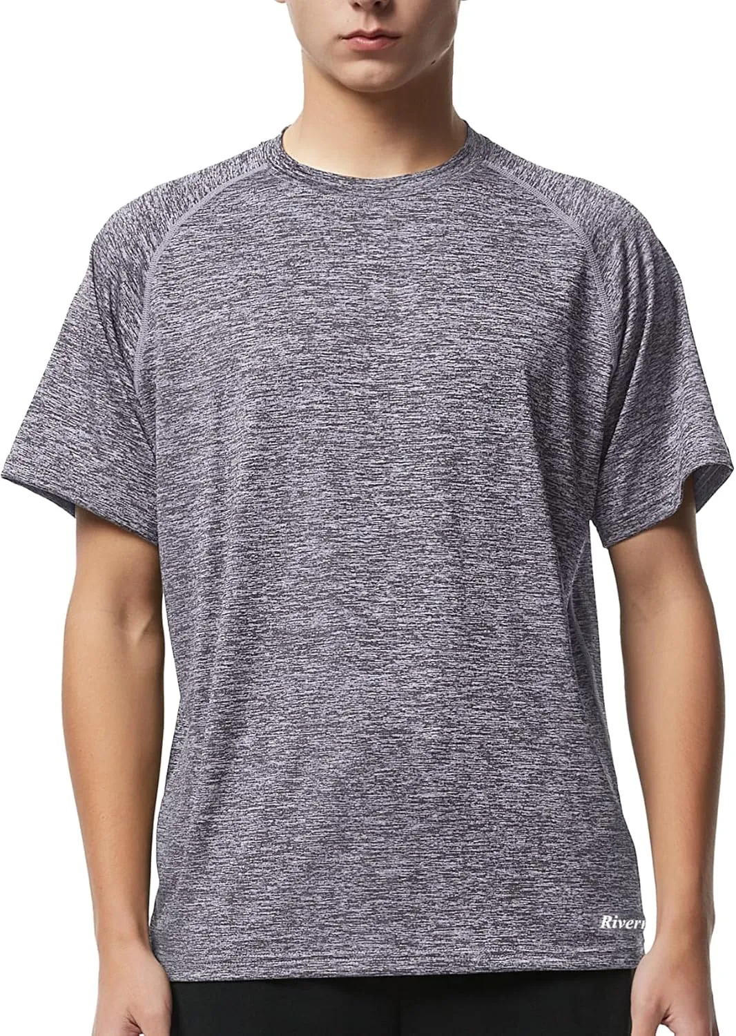 Riverruns Fishing Shirt for Men Short Sleeve UPF 50  Sun Protection Swim T-Shirt Rash Guard Water Beach Tee
