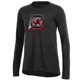 South Carolina Gamecocks Under Armour WOMEN'S Black Mesh Back LS T-Shirt
