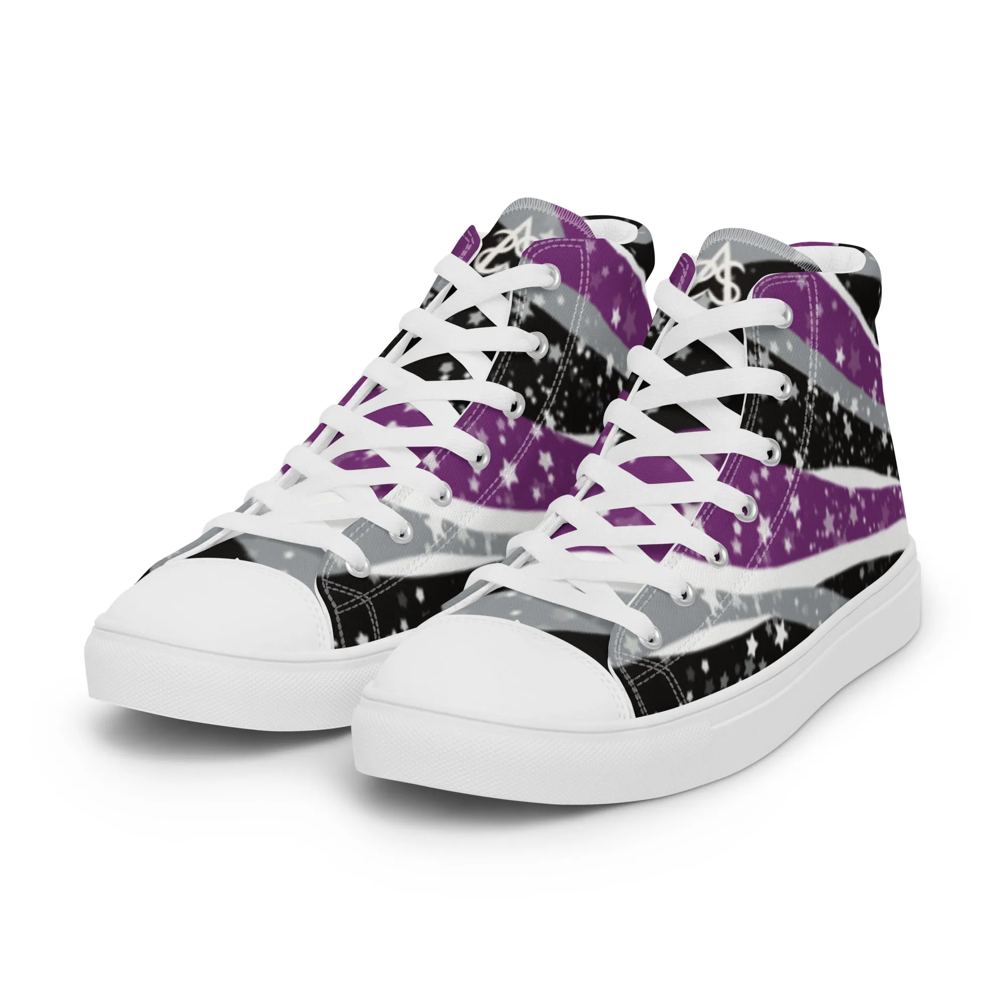Starry Asexual High Top Canvas Shoes (Fem Sizing)