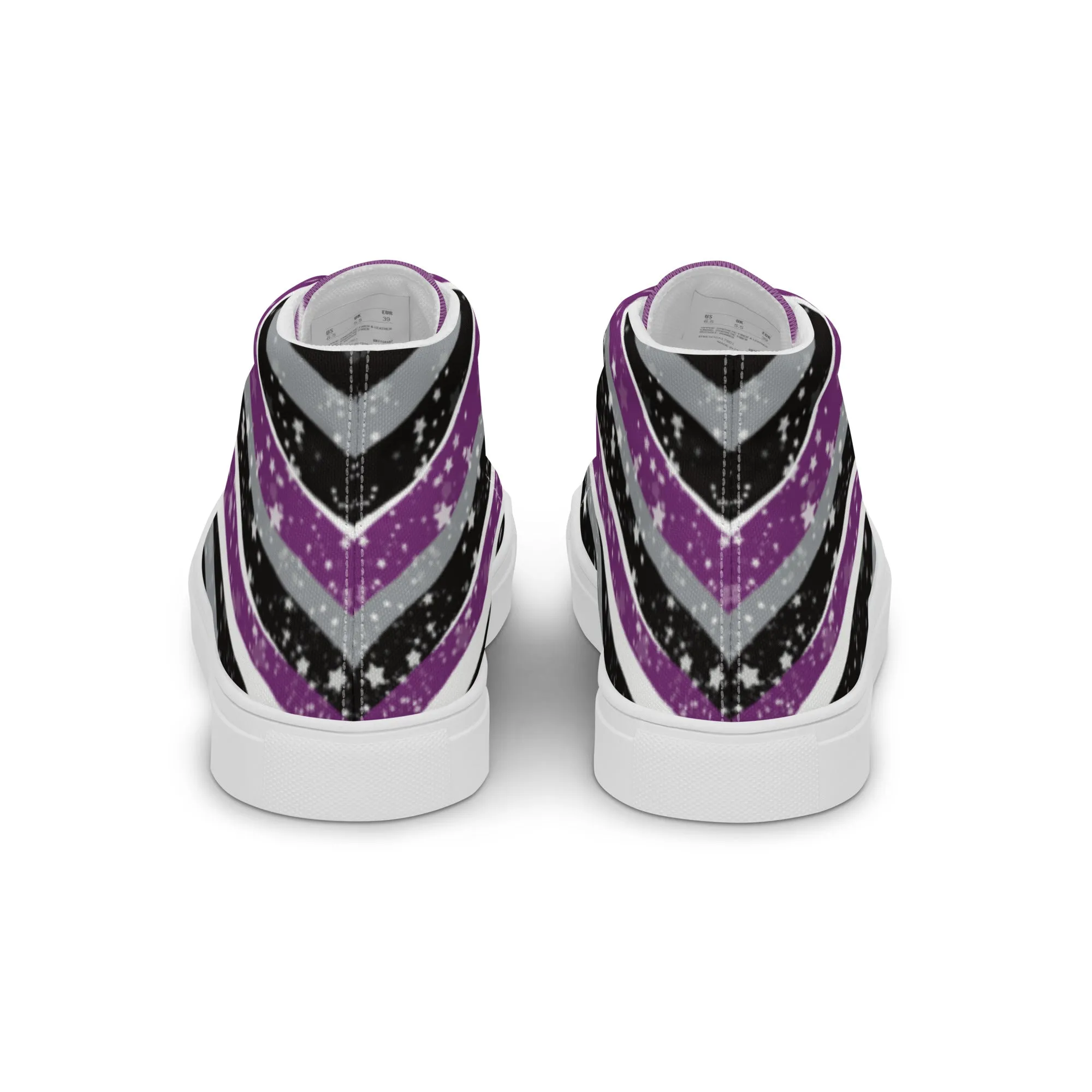 Starry Asexual High Top Canvas Shoes (Fem Sizing)