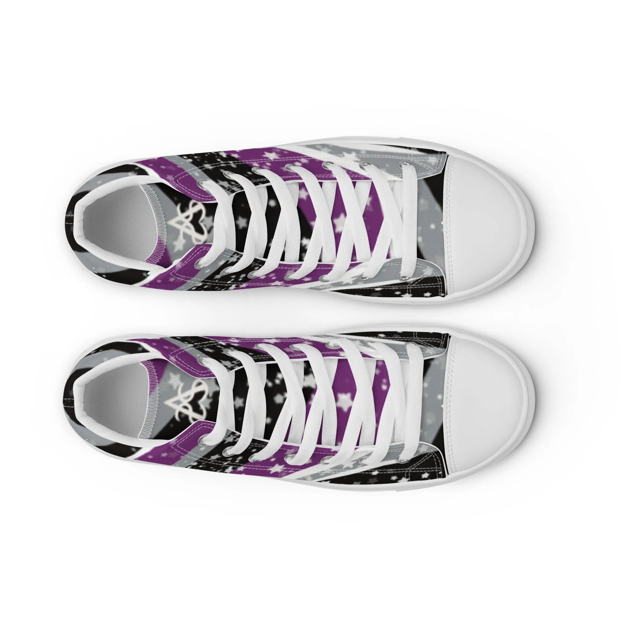 Starry Asexual High Top Canvas Shoes (Fem Sizing)