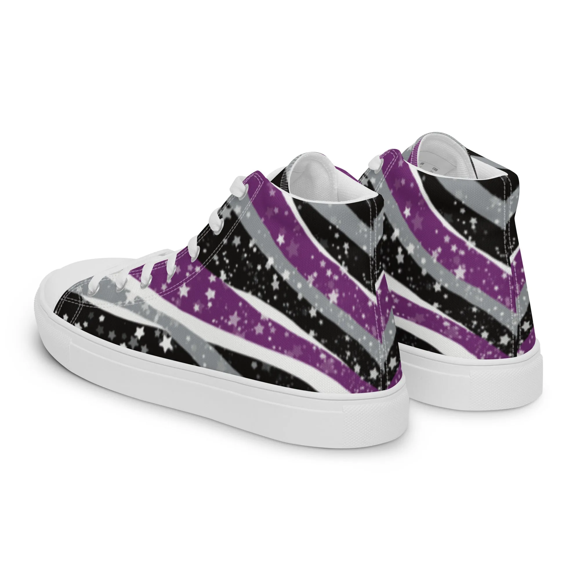Starry Asexual High Top Canvas Shoes (Fem Sizing)