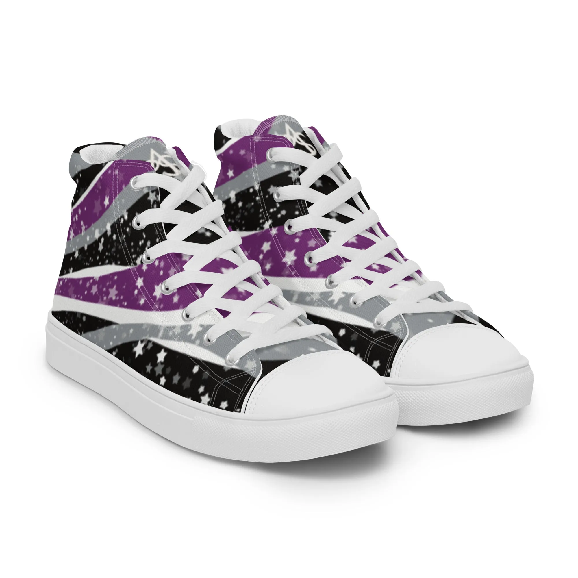 Starry Asexual High Top Canvas Shoes (Fem Sizing)