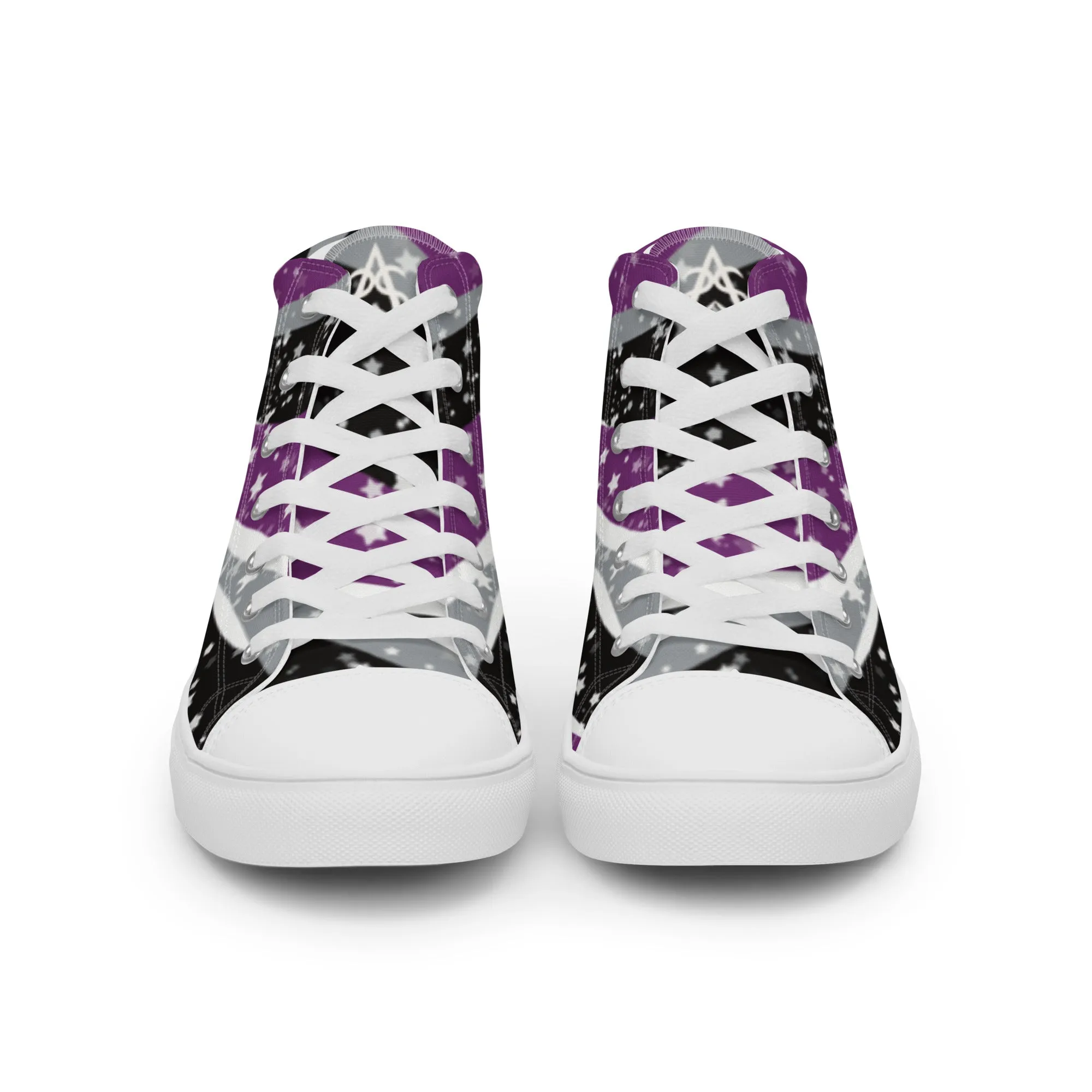 Starry Asexual High Top Canvas Shoes (Fem Sizing)