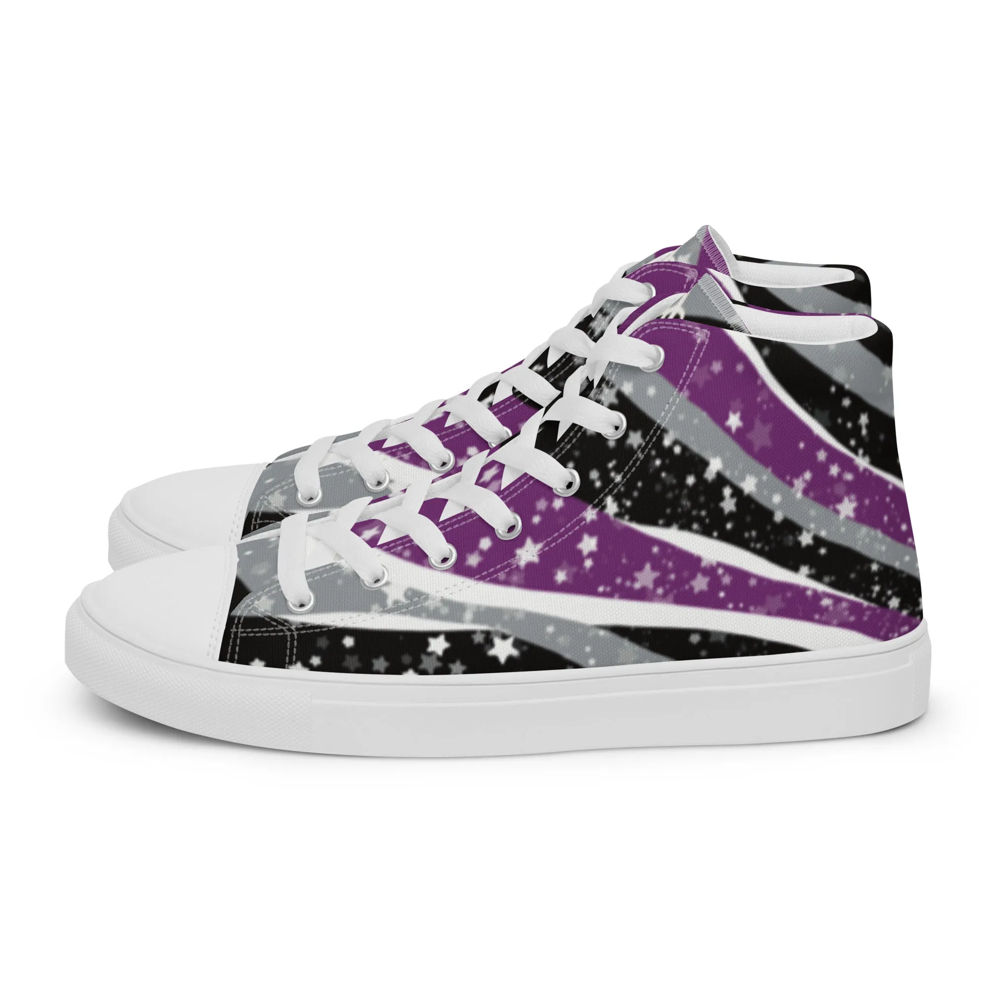 Starry Asexual High Top Canvas Shoes (Fem Sizing)