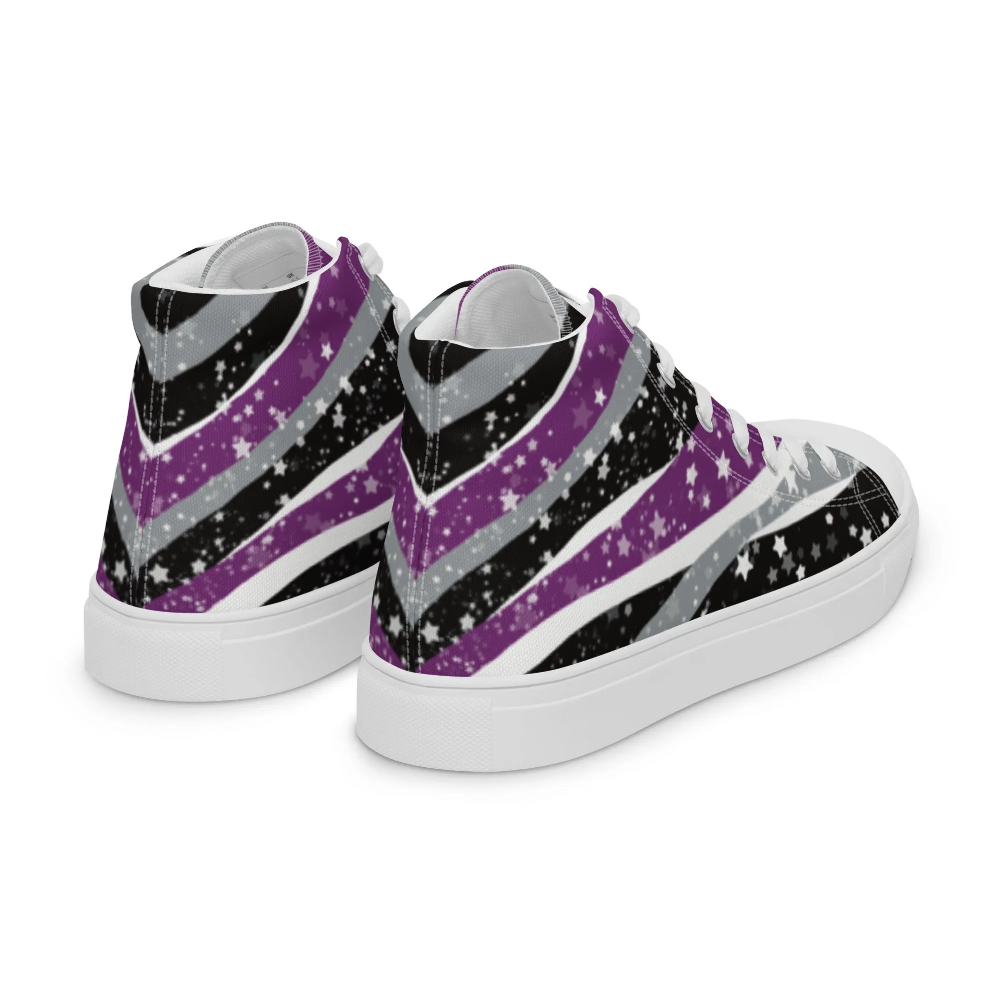 Starry Asexual High Top Canvas Shoes (Fem Sizing)