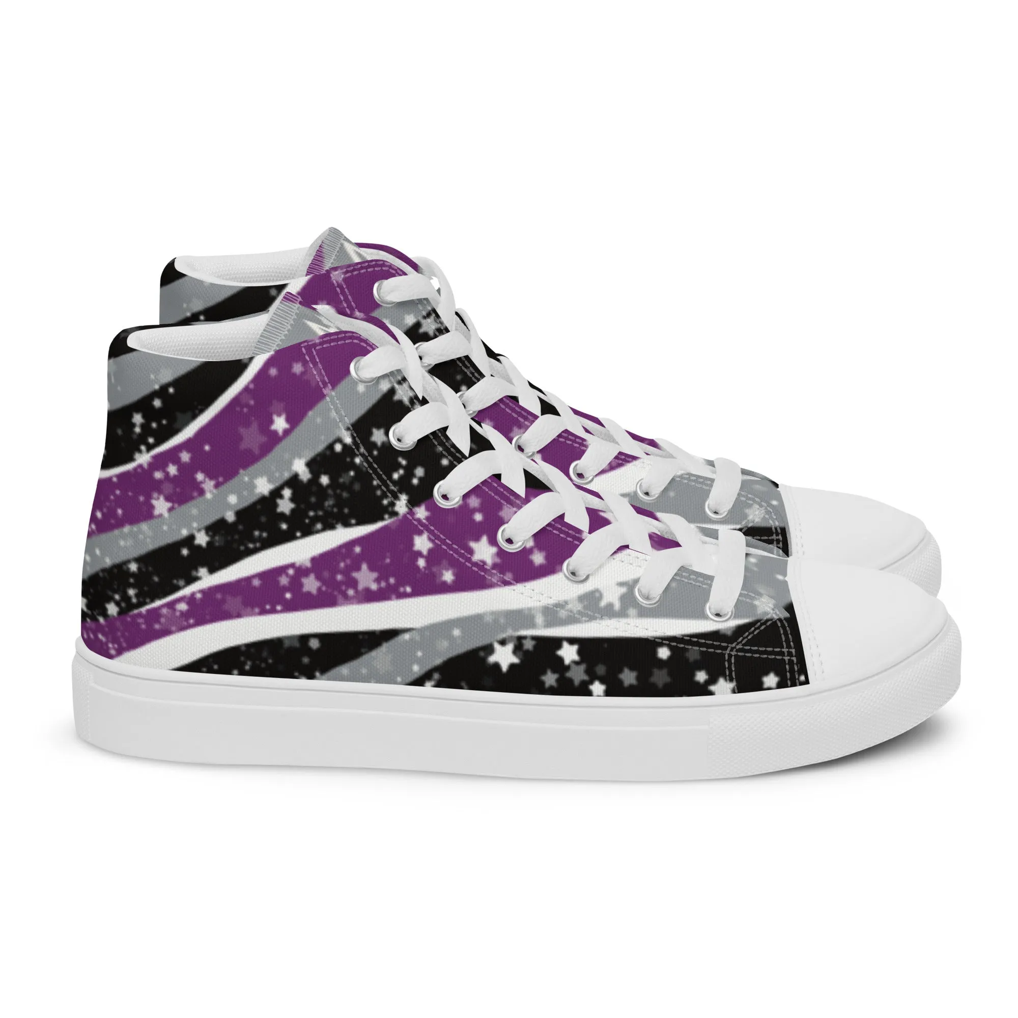 Starry Asexual High Top Canvas Shoes (Fem Sizing)