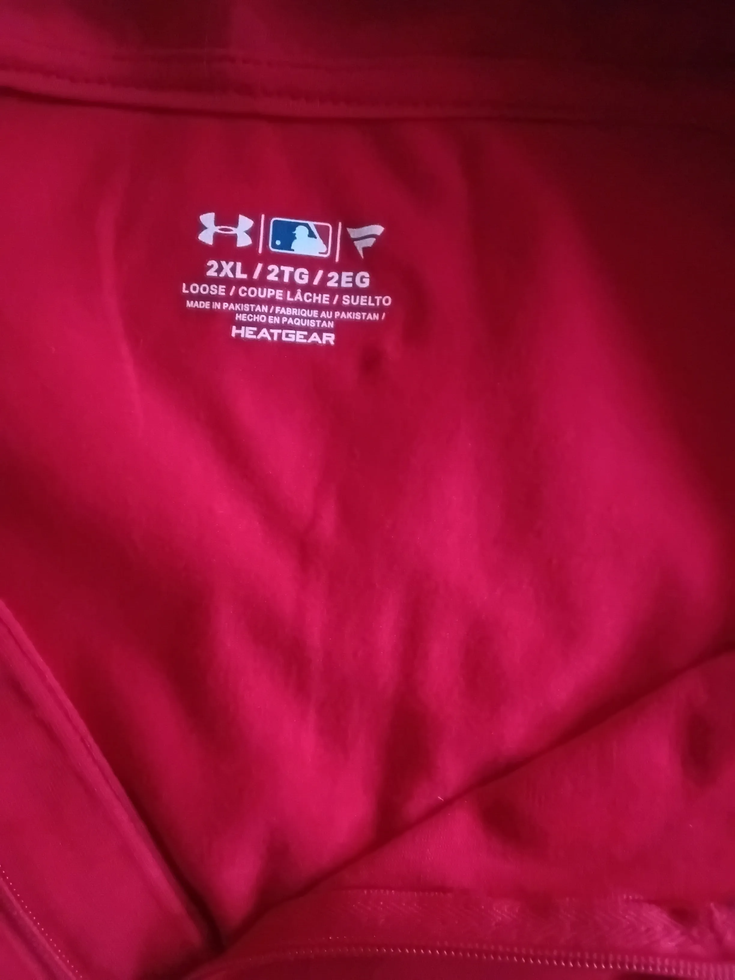 Under Armour Men's Red 1/4 Zip Long Sleeve Polo Shirt UK 2XL