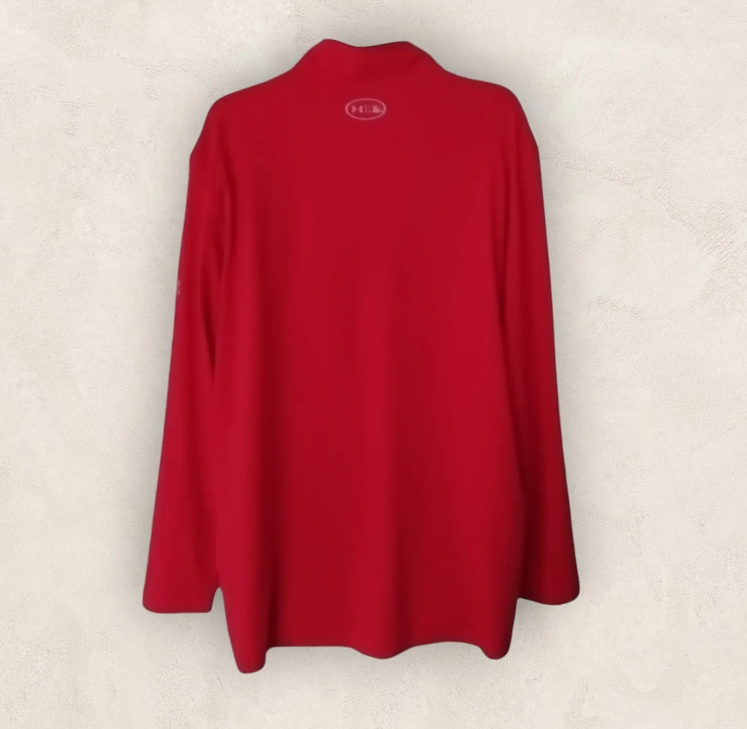 Under Armour Men's Red 1/4 Zip Long Sleeve Polo Shirt UK 2XL