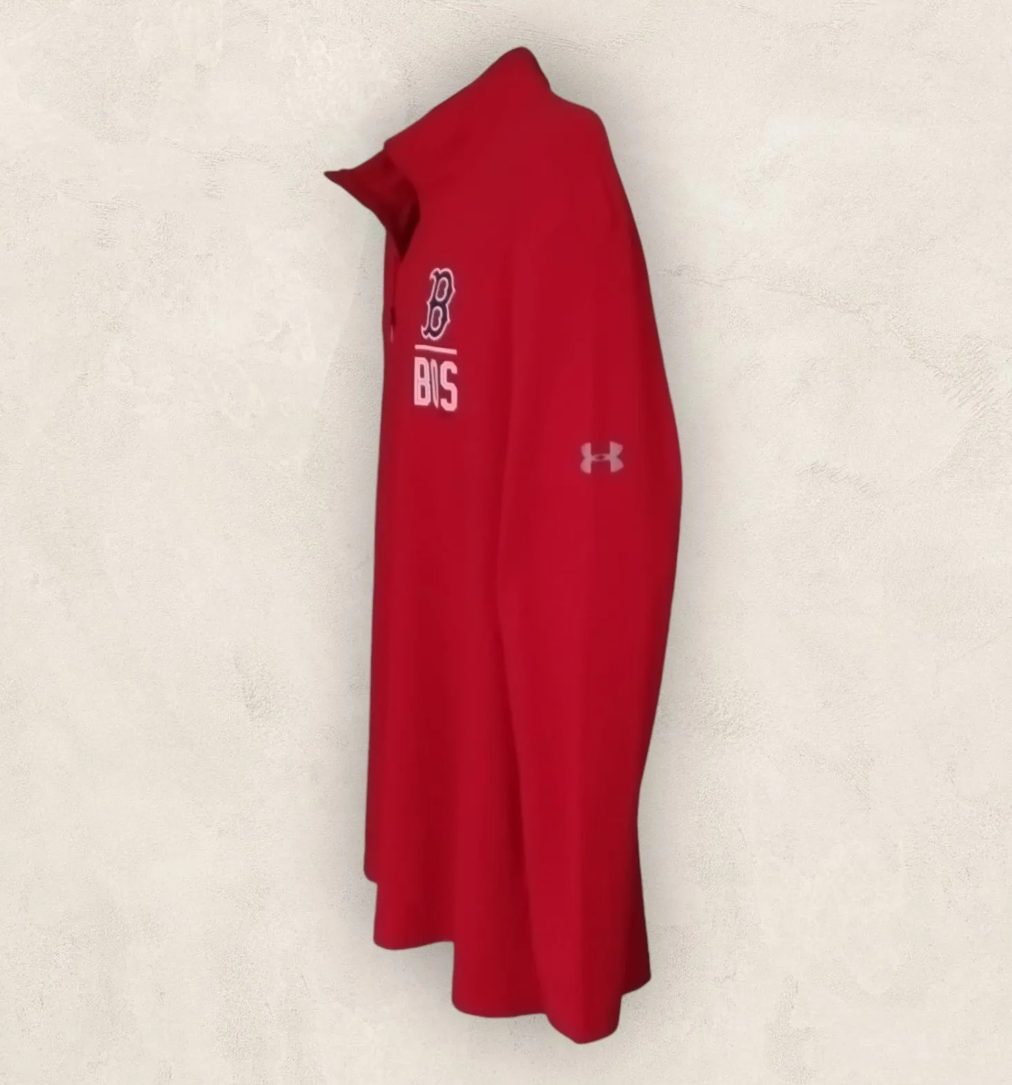 Under Armour Men's Red 1/4 Zip Long Sleeve Polo Shirt UK 2XL