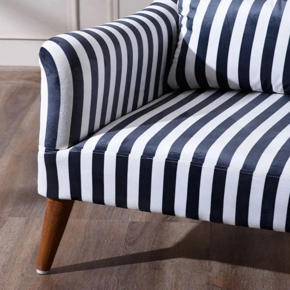 Zebra Wingback Chair With Ottoman