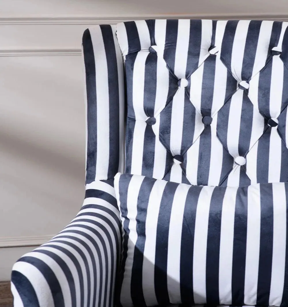 Zebra Wingback Chair With Ottoman
